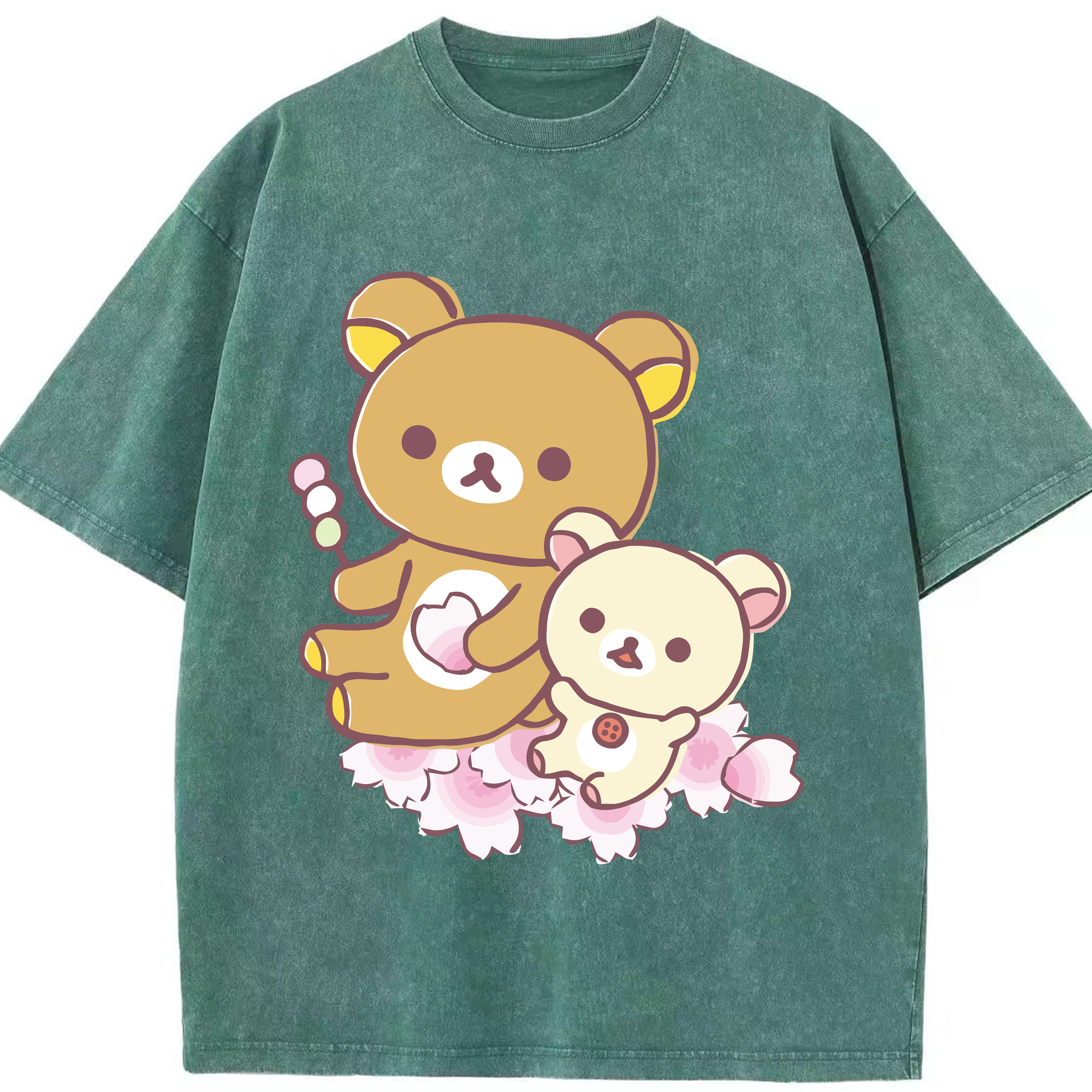 （画像用） リラックマ リラックマ キイロイトリ Rilakkuma Korilakkuma Kiiroitori 綿100% ヴィンテージ風 半袖Tシャツ（フロントプリント）